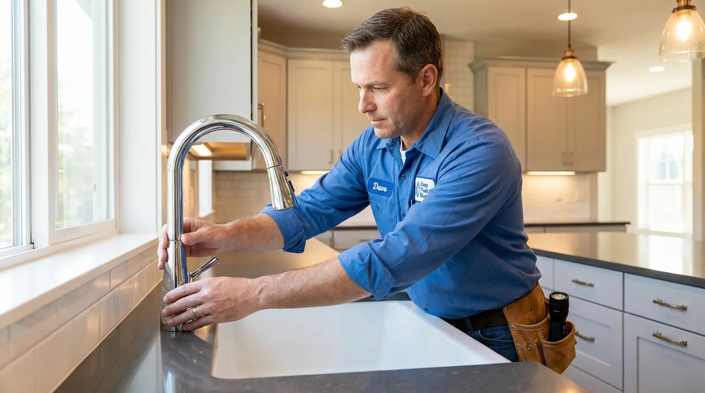 Kitchen faucet installation by Johns Plumbing LLC in Hennepin